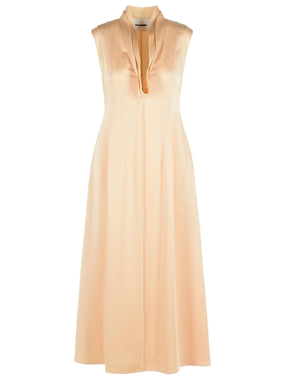 Jil Sander Acetate And Peach Viscose Dress Neutraal