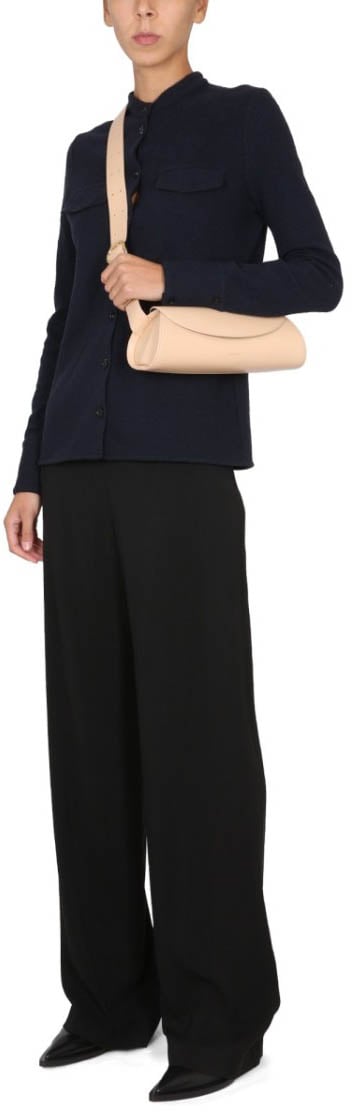 Jil Sander Tailored Long-Sleeved Shirt With Mandarin Collar Zwart