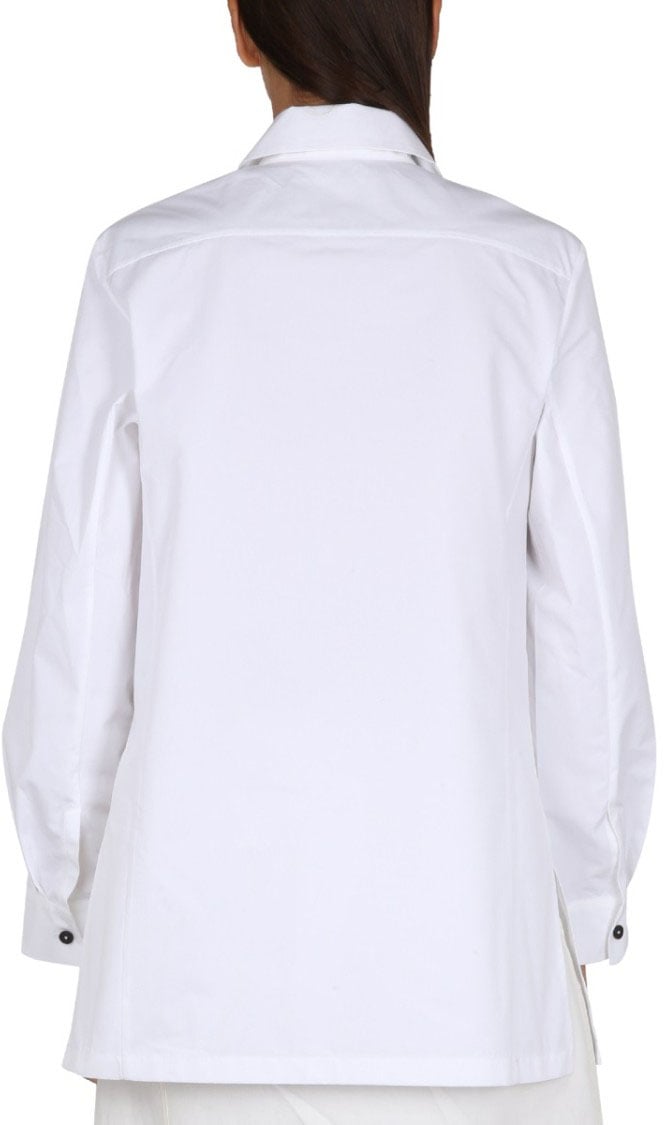 Jil Sander White Poplin Shirt With Pointed Collar Wit