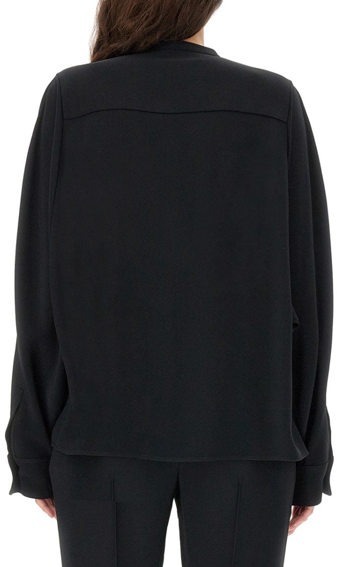 Jil Sander Relaxed-Fit Viscose Blend Shirt With Button Closure Zwart