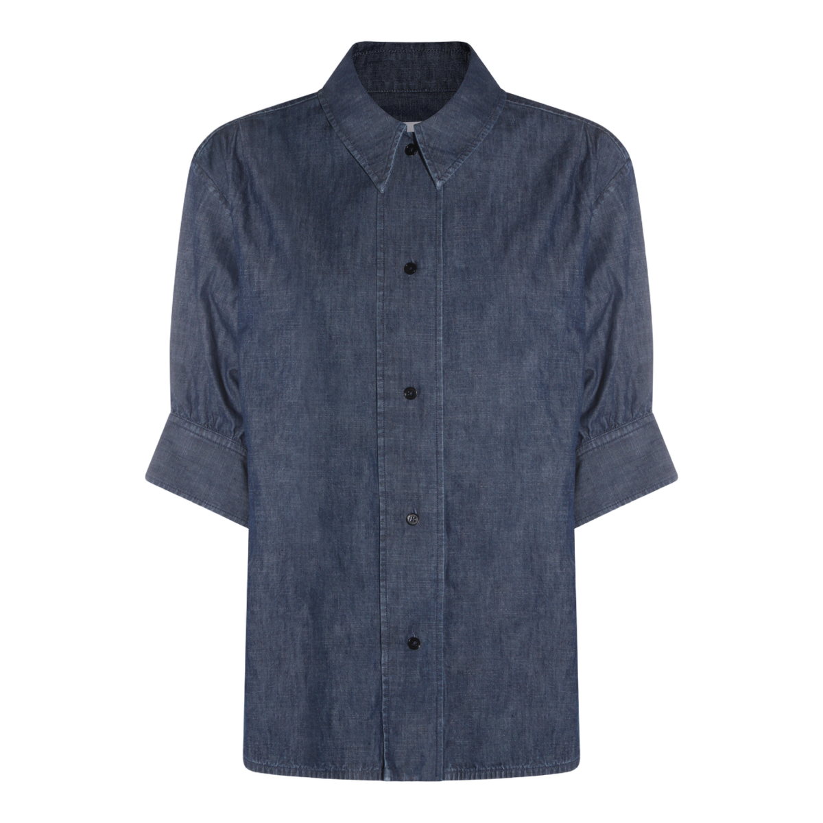Jil Sander Structured Blue Shirt with Button-Down Front Blauw