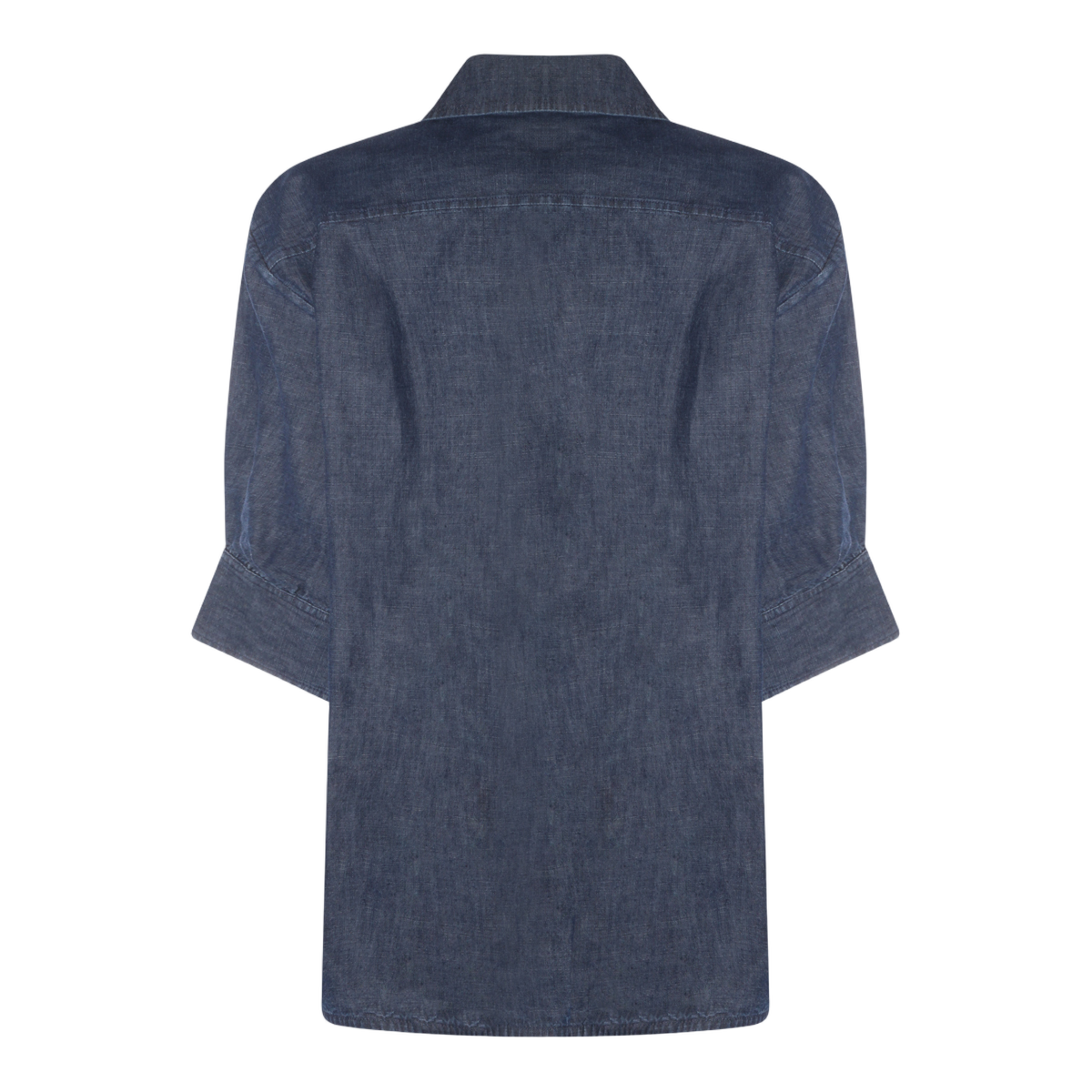 Jil Sander Structured Blue Shirt with Button-Down Front Blauw