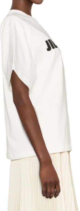 Jil Sander Logo T-shirt Porcelain Wit