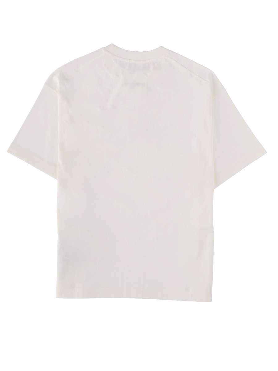 Jil Sander White Boxy Bold Front Logo Cotton T-Shirt Wit