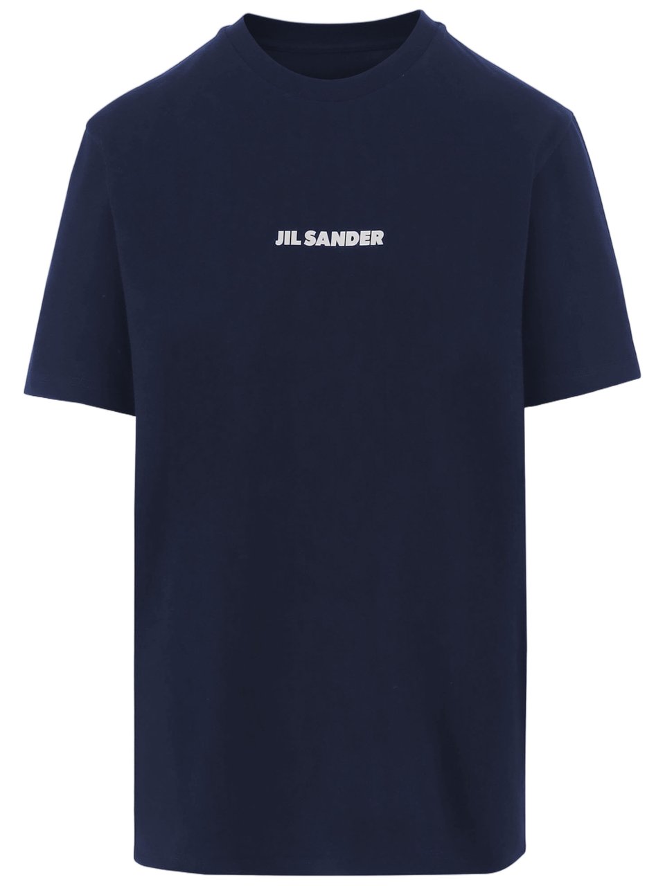 Jil Sander Navy Blue Logo Cotton T-Shirt Zwart