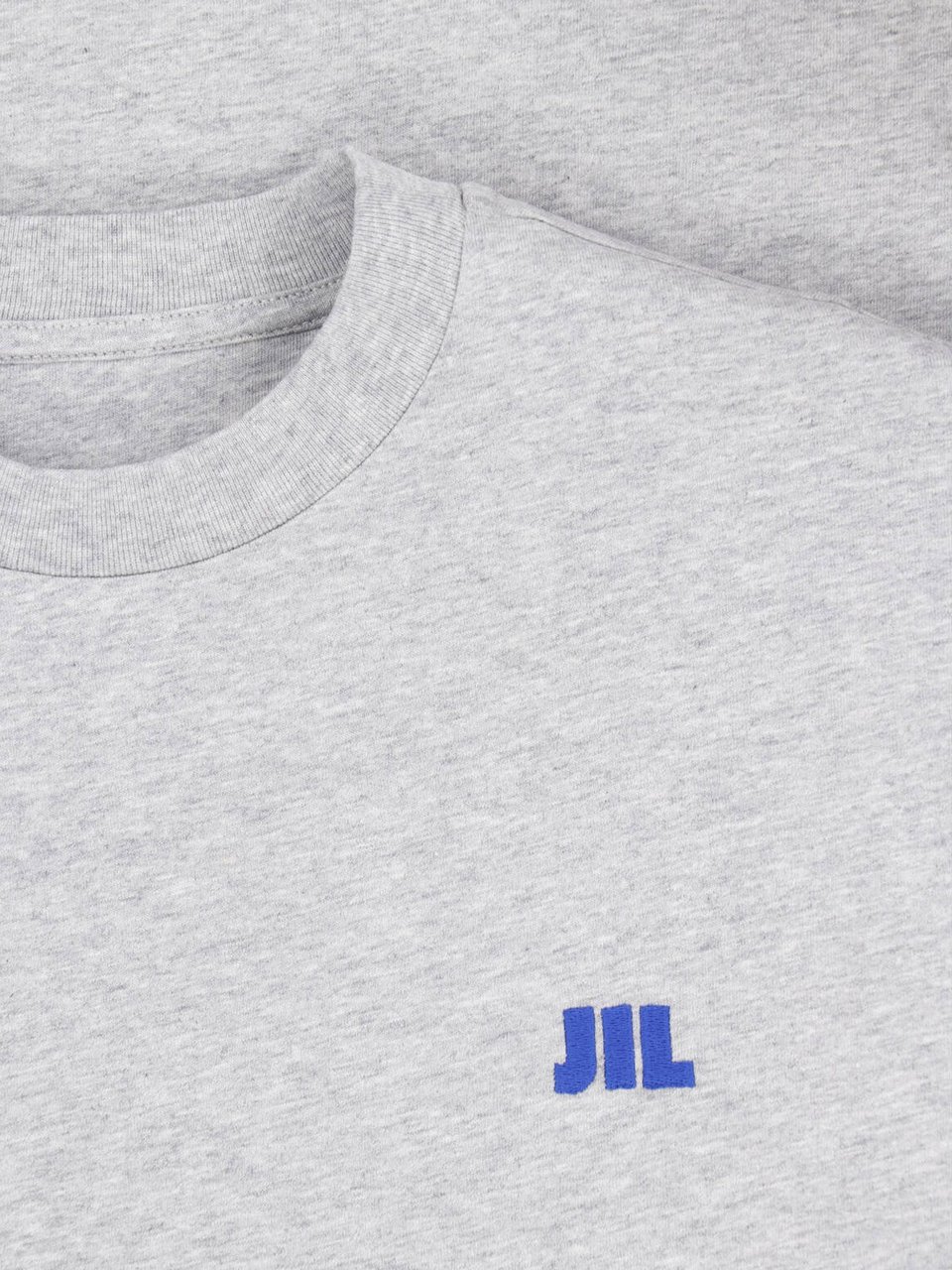 Jil Sander Grey Crewneck Logo Cotton T-Shirt Grijs