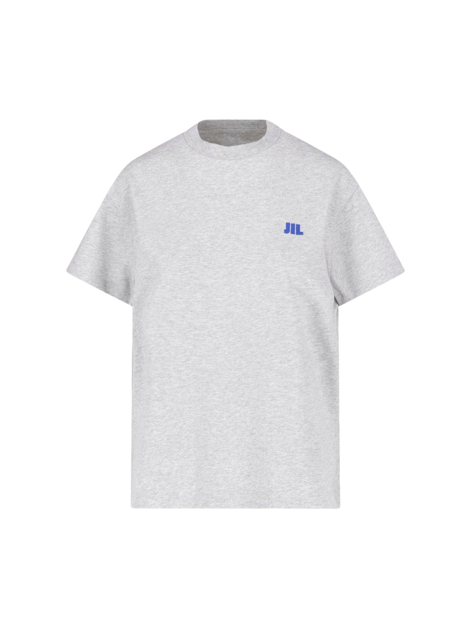 Jil Sander Grey Crewneck Logo Cotton T-Shirt Grijs