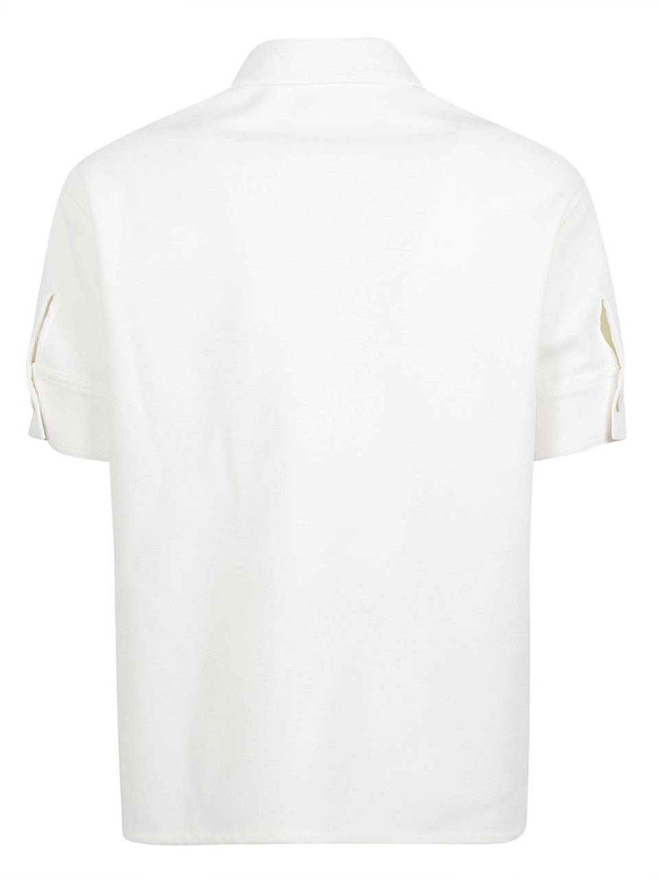 Jil Sander Compact White Cotton Jersey Polo with Embroidered Monogram Wit