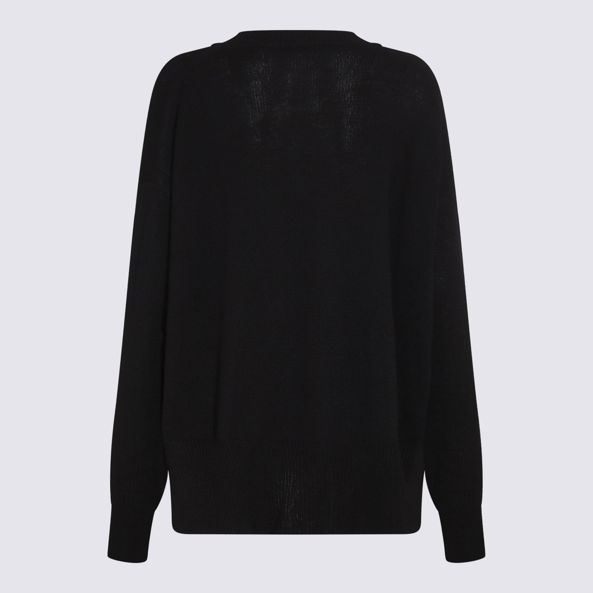Jil Sander Relaxed-Fit Black Sweater With Ribbed Cuffs And Hem Zwart