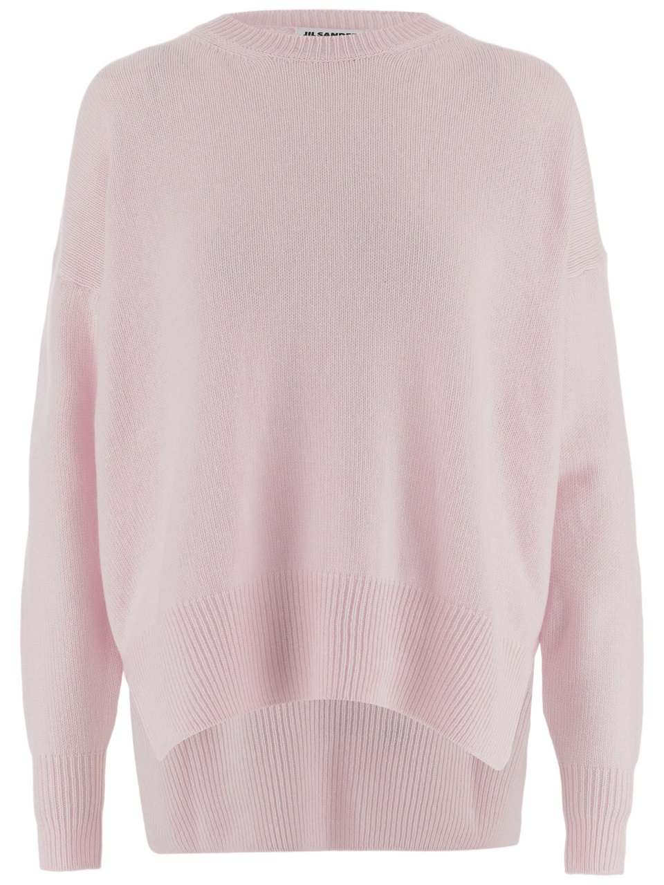 Jil Sander Pink Asymmetrical Ribbed Cashmere Sweater Wit