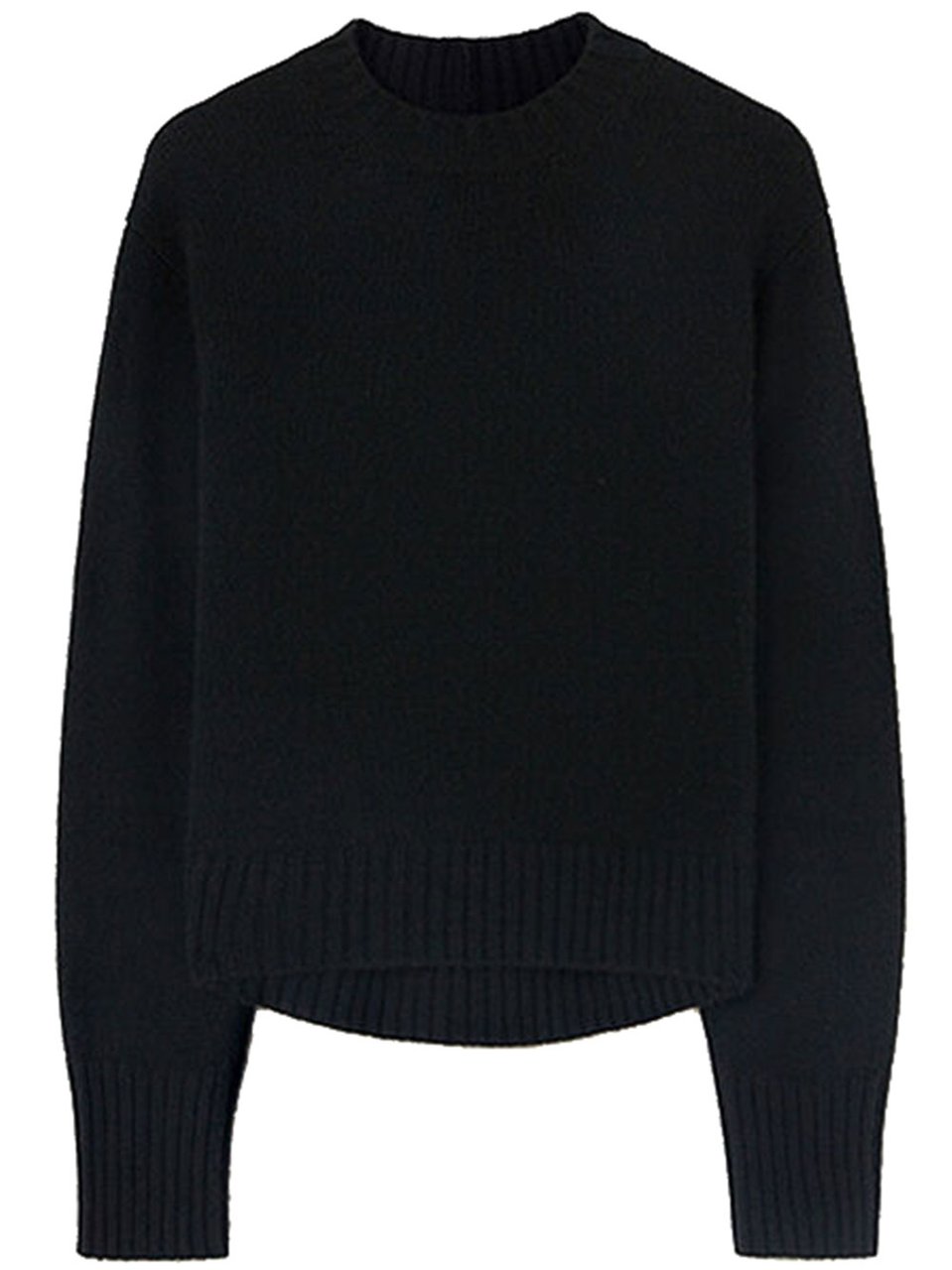 Jil Sander Black Cashmere Crew Neck Sweater Zwart