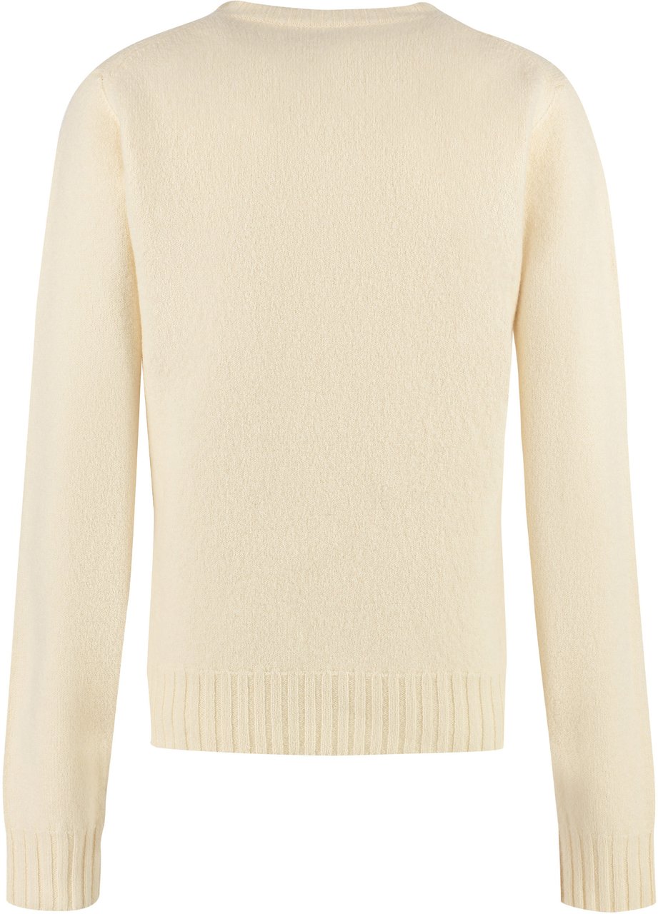 Jil Sander Crew-neck wool sweater Neutraal
