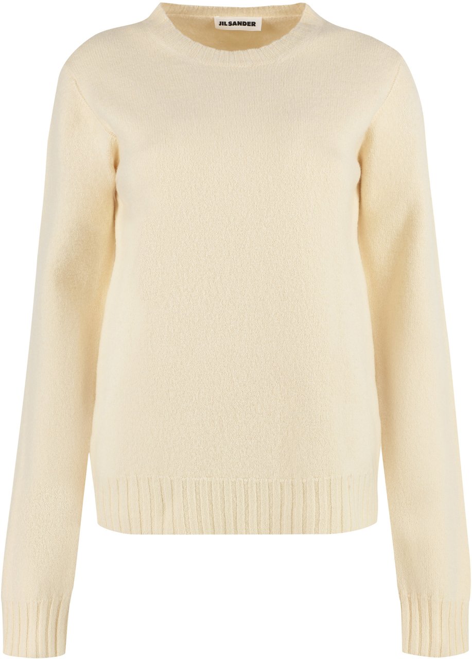 Jil Sander Crew-neck wool sweater Neutraal