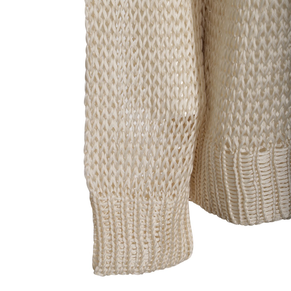 Jil Sander Beige Silk Knitwear With Long Sleeves And Round Neckline Neutraal