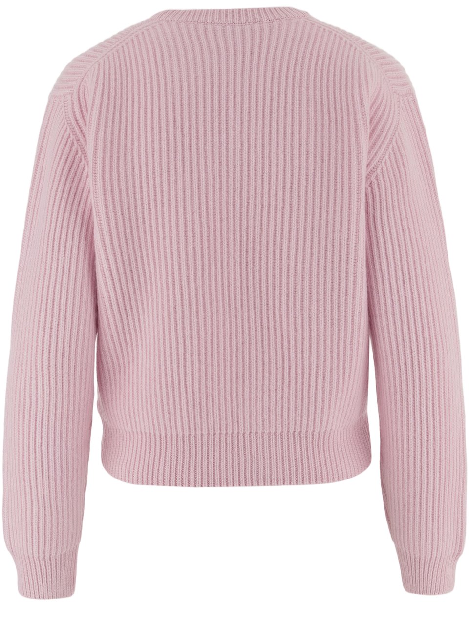 Jil Sander Pink Ribbed Knit Wool Sweater Roze