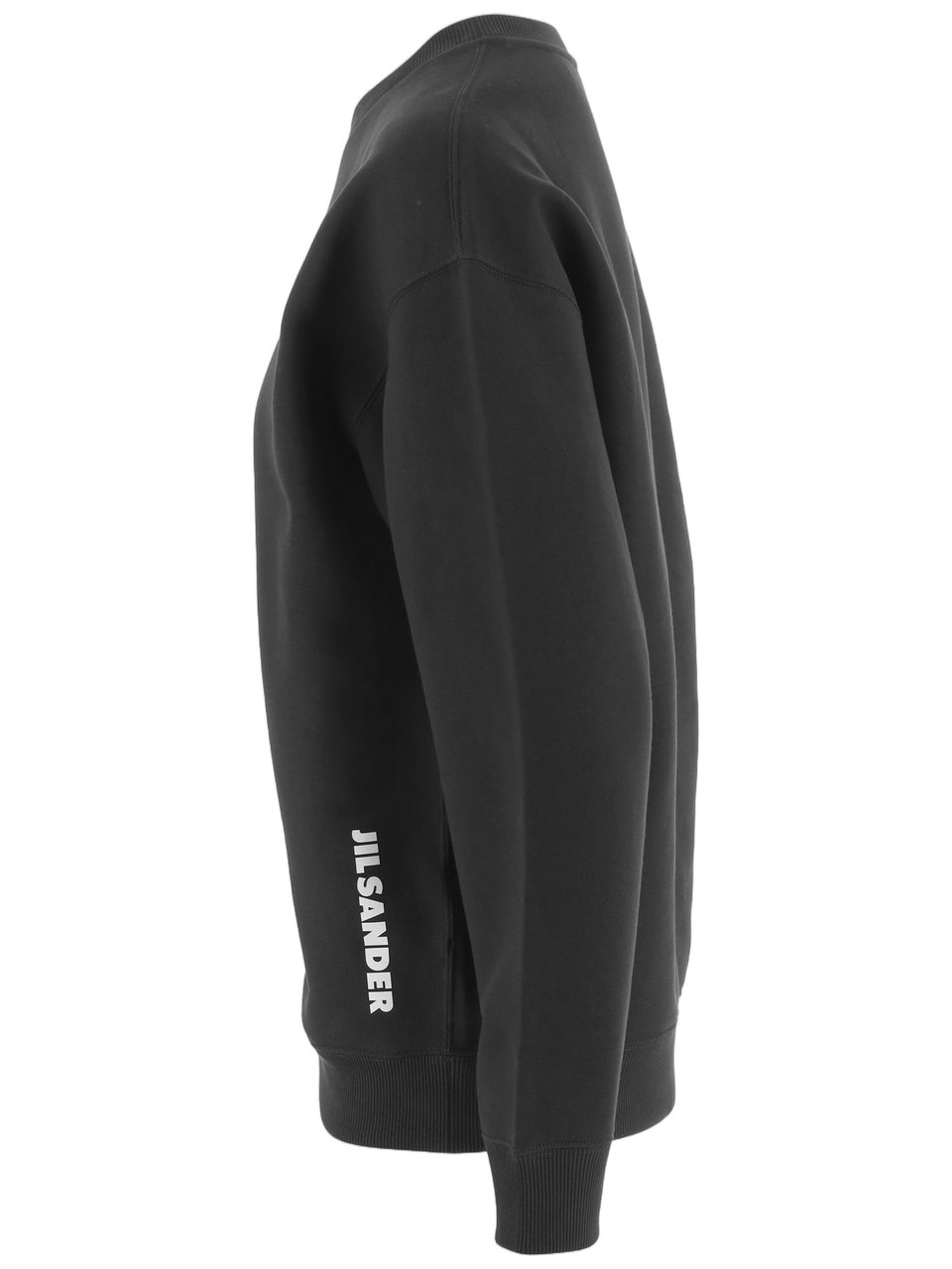 Jil Sander Black Contrast Logo Cotton Sweatshirt Zwart
