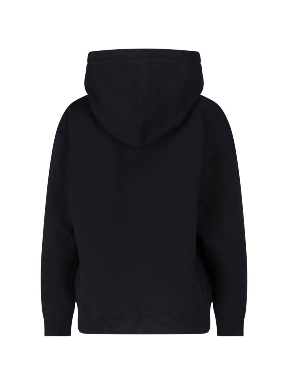 Jil Sander Relaxed Fit Black Hooded Sweatshirt with Drawstring Zwart