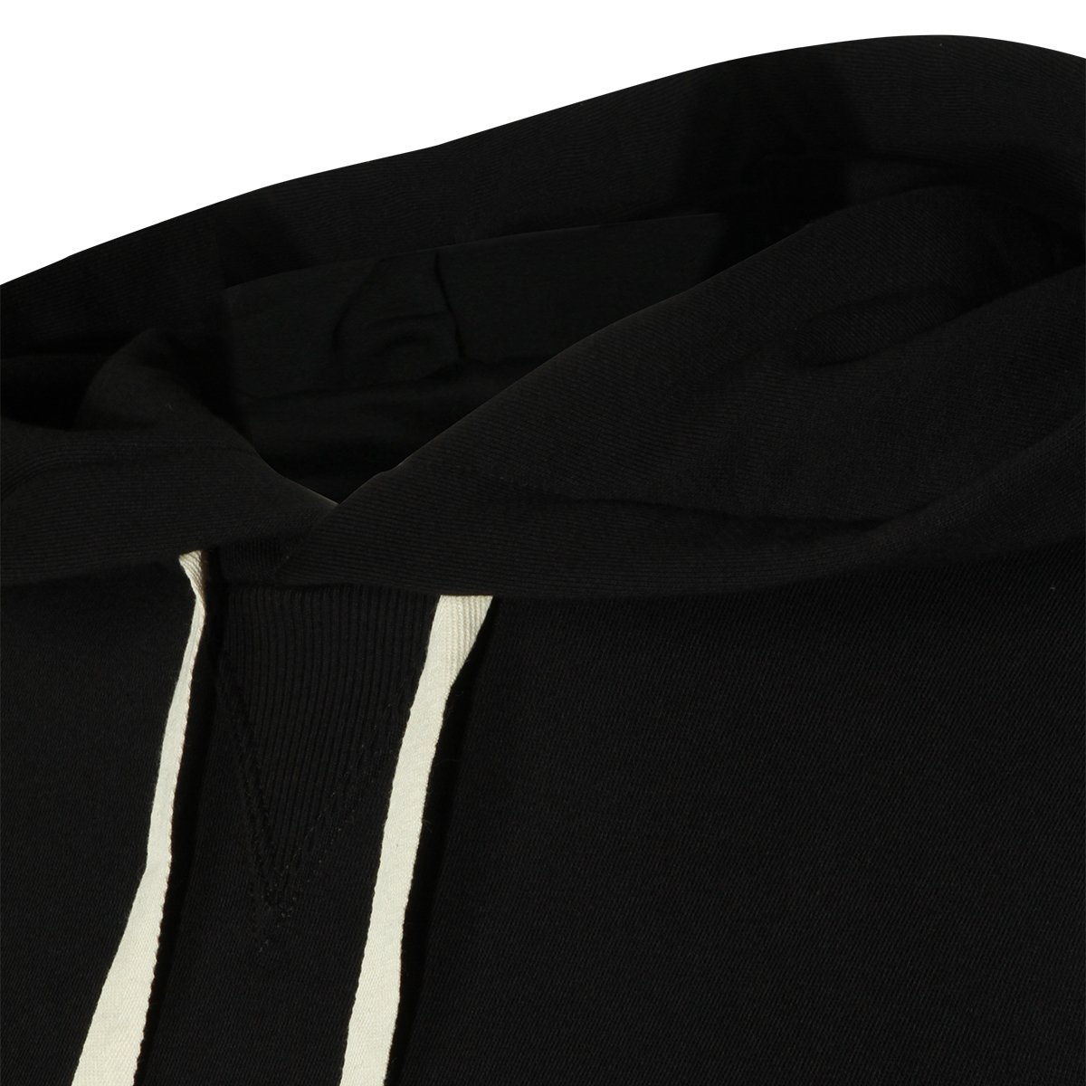 Jil Sander Relaxed Fit Black Hooded Sweatshirt with Drawstring Zwart