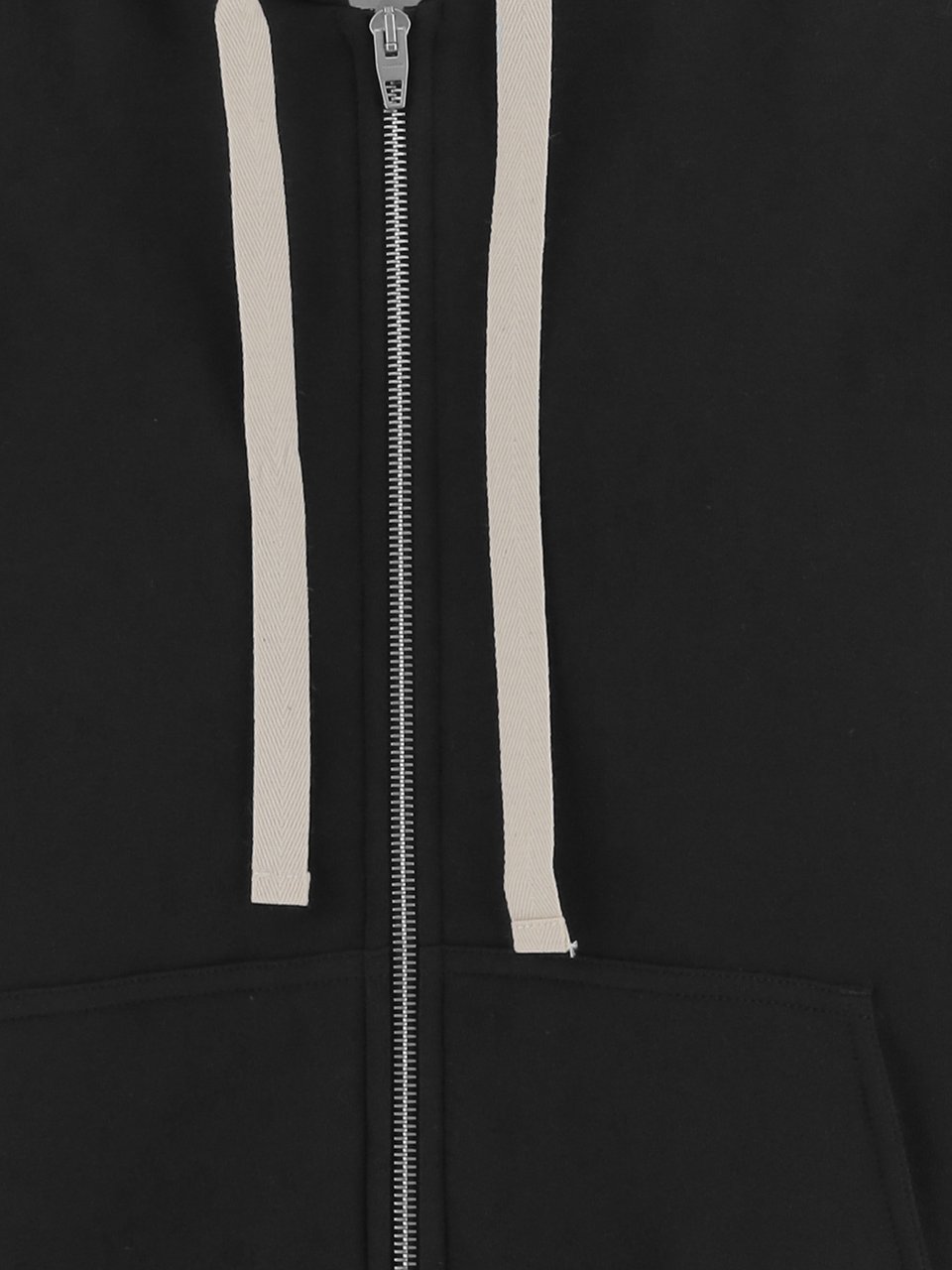 Jil Sander Full-Zip Black Cotton Hoodie With Vertical Logo Print Zwart