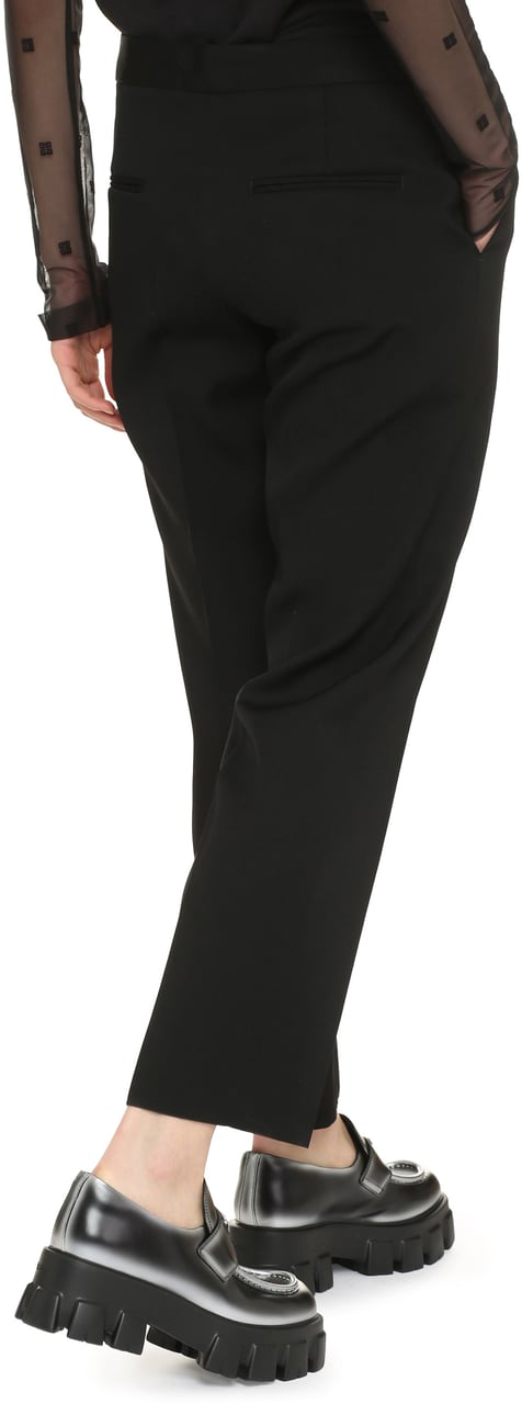 Jil Sander Wool cropped trousers Zwart
