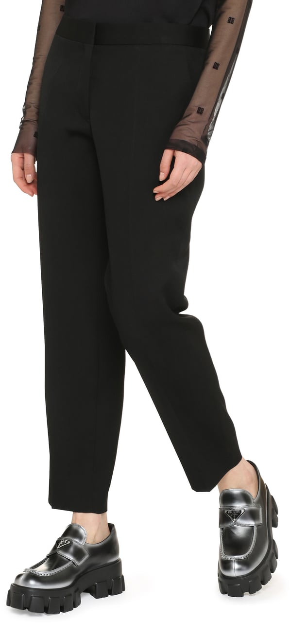 Jil Sander Wool cropped trousers Zwart