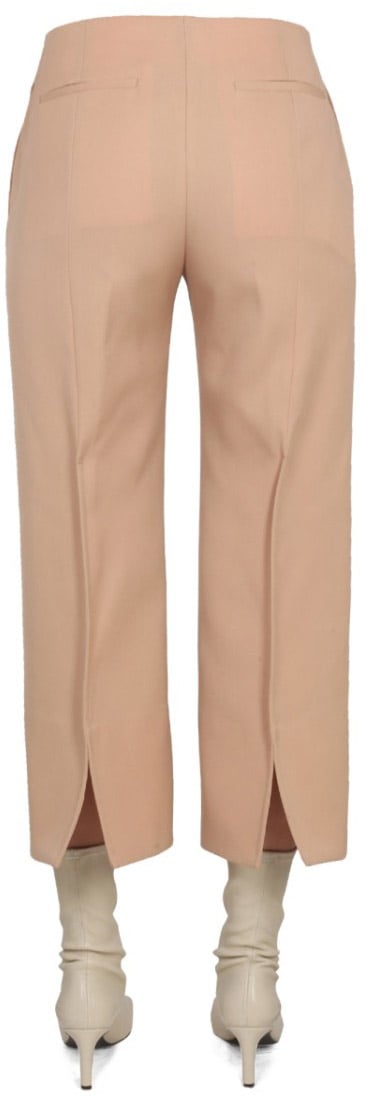 Jil Sander Cropped Wide-Leg Wool Pants Neutraal