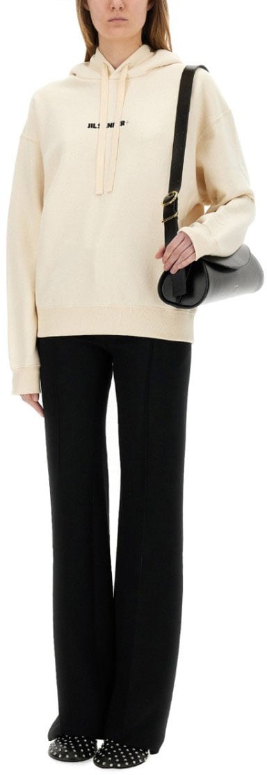 Jil Sander Wide-Leg Tailored Viscose Blend Pants Zwart