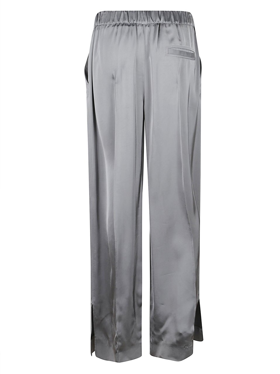 Jil Sander Silky Texture Trousers with Elegant Draping Grijs