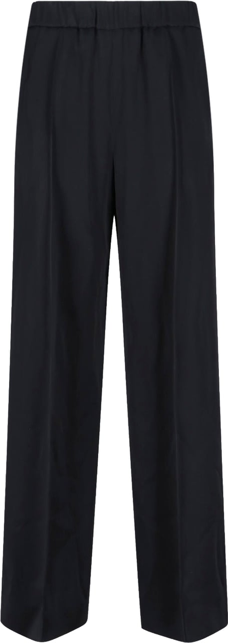 Jil Sander Tailored Wide-Leg Pants with Mid-Rise Waistband Zwart