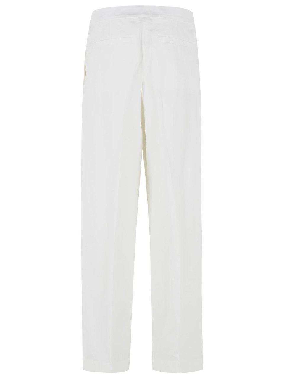 Jil Sander Milk Cotton And Silk Trousers Wit