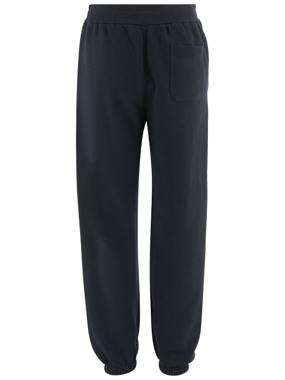 Jil Sander Relaxed Fit Navy Cotton Track Pants With Logo Print Zwart