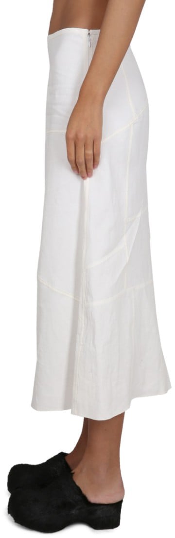 Jil Sander Patchwork Cotton Maxi Skirt With Flowing Silhouette Wit