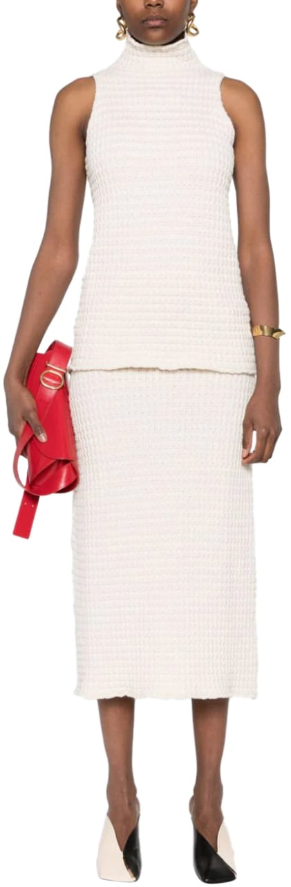 Jil Sander Midi Skirt White Wit