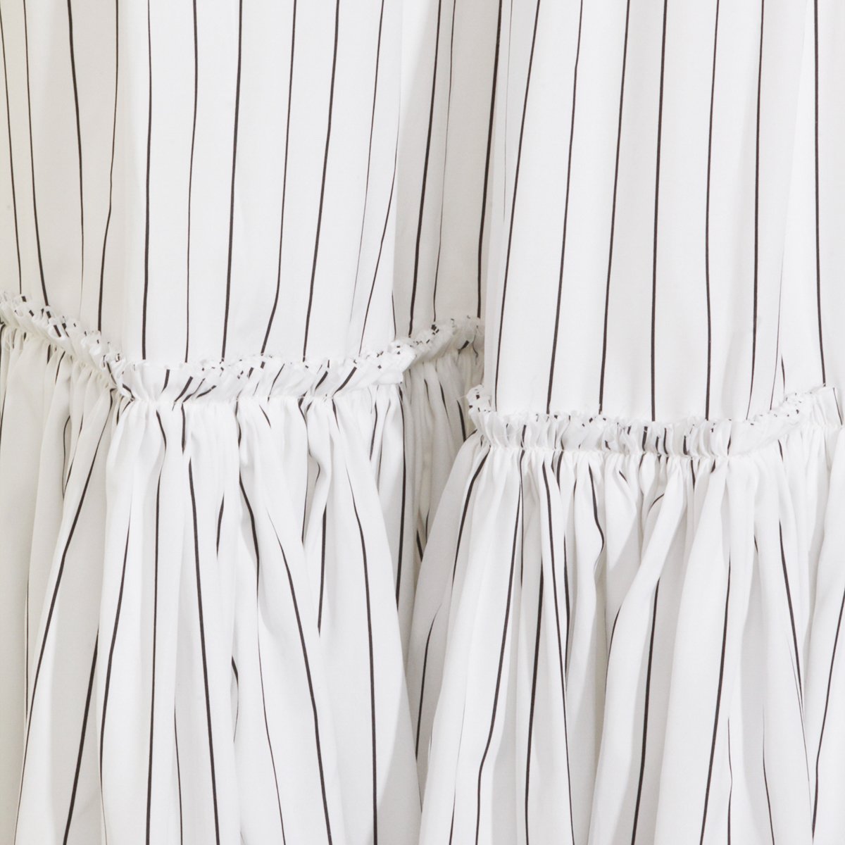 Jil Sander Cotton Midi Skirt With Striped Motif And Ruffled Hem Wit