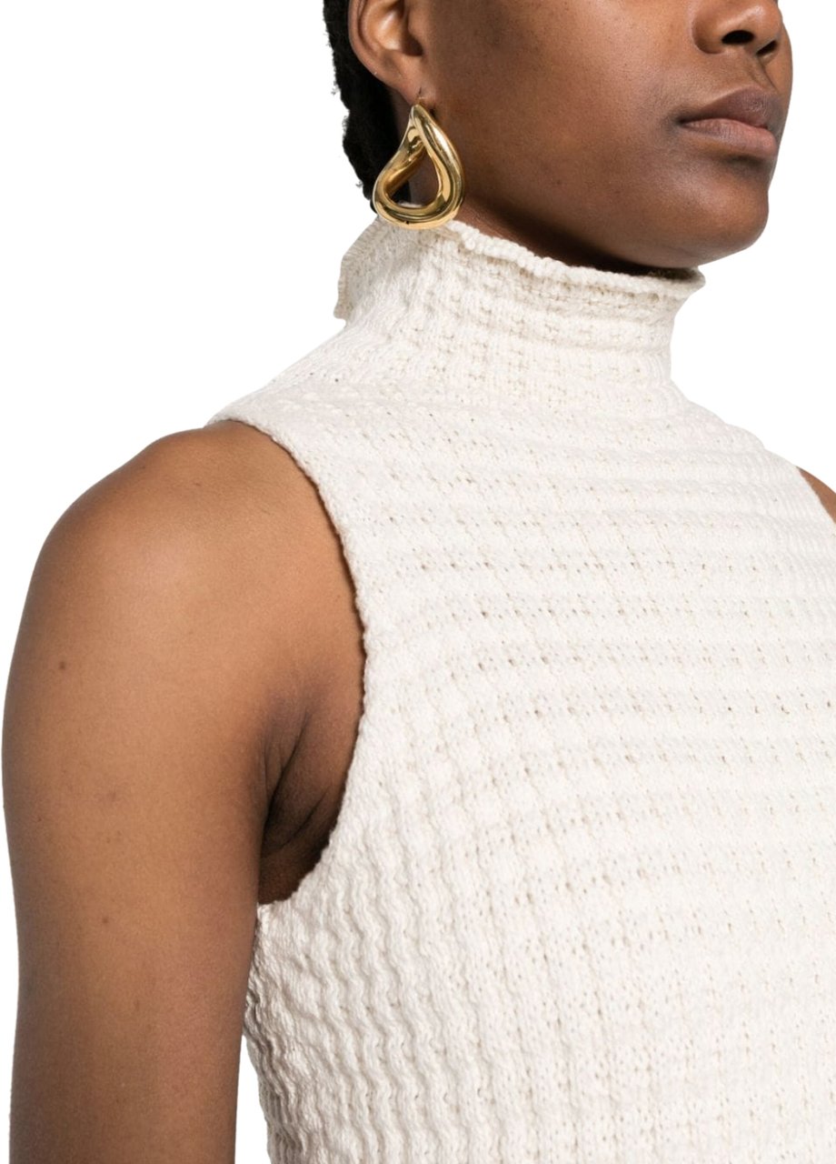 Jil Sander High Neck Top White Wit