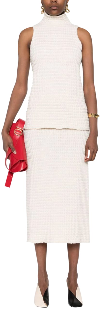 Jil Sander High Neck Top White Wit