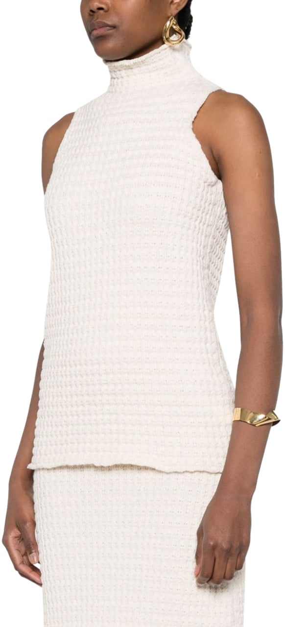Jil Sander High Neck Top White Wit
