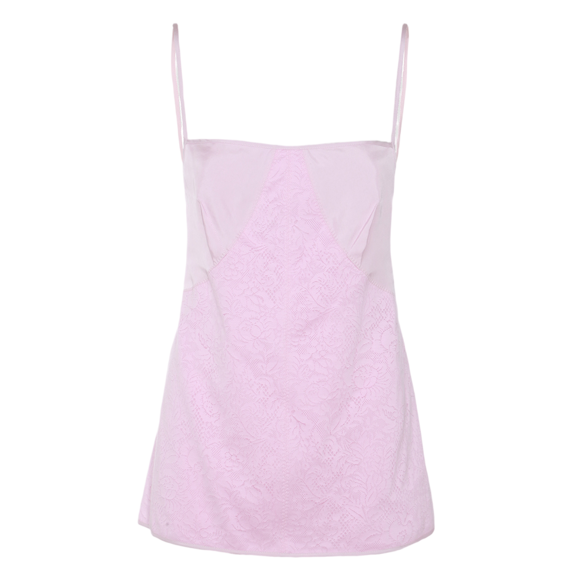 Jil Sander Floral Lace Top with Spaghetti Straps Paars