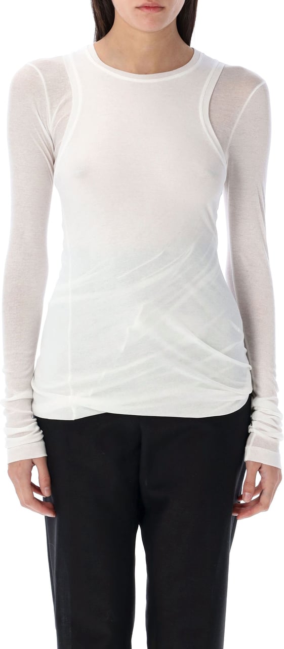 Jil Sander Double Tshirt Ls Bianco Wit
