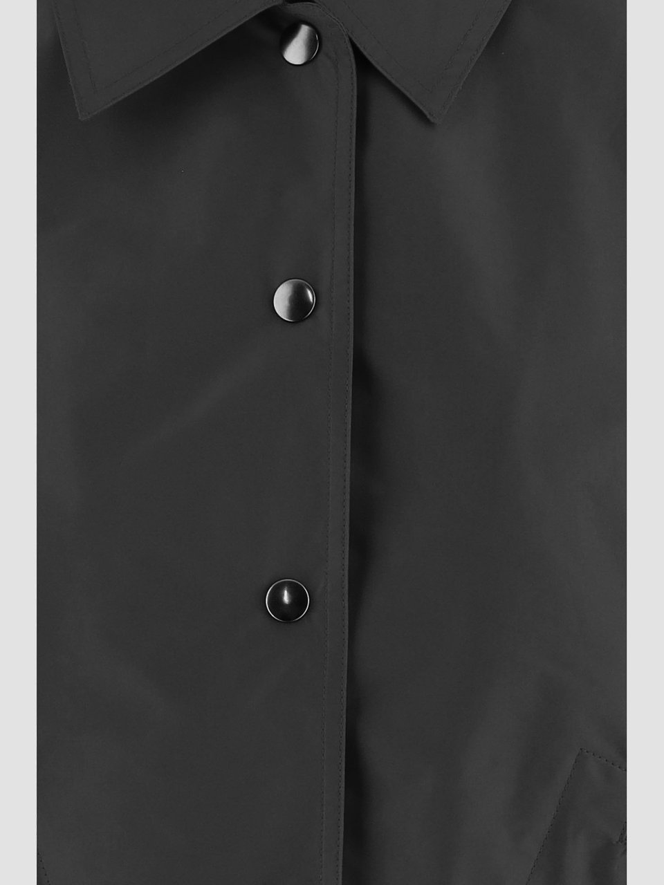 Jil Sander Long-Sleeve Nylon Jacket With Classic Collar Zwart
