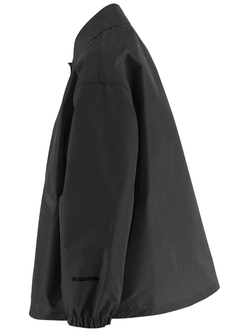 Jil Sander Long-Sleeve Nylon Jacket With Classic Collar Zwart