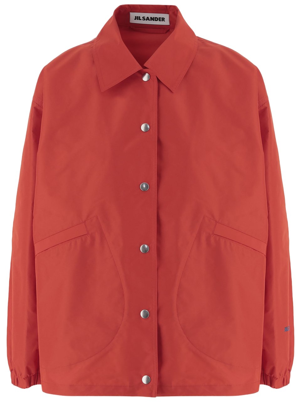 Jil Sander Nylon Jacket With Classic Collar And Logo Detail Oranje