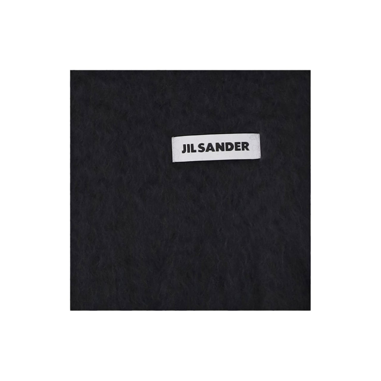 Jil Sander Black Mohair Blend Fringed Scarf Zwart