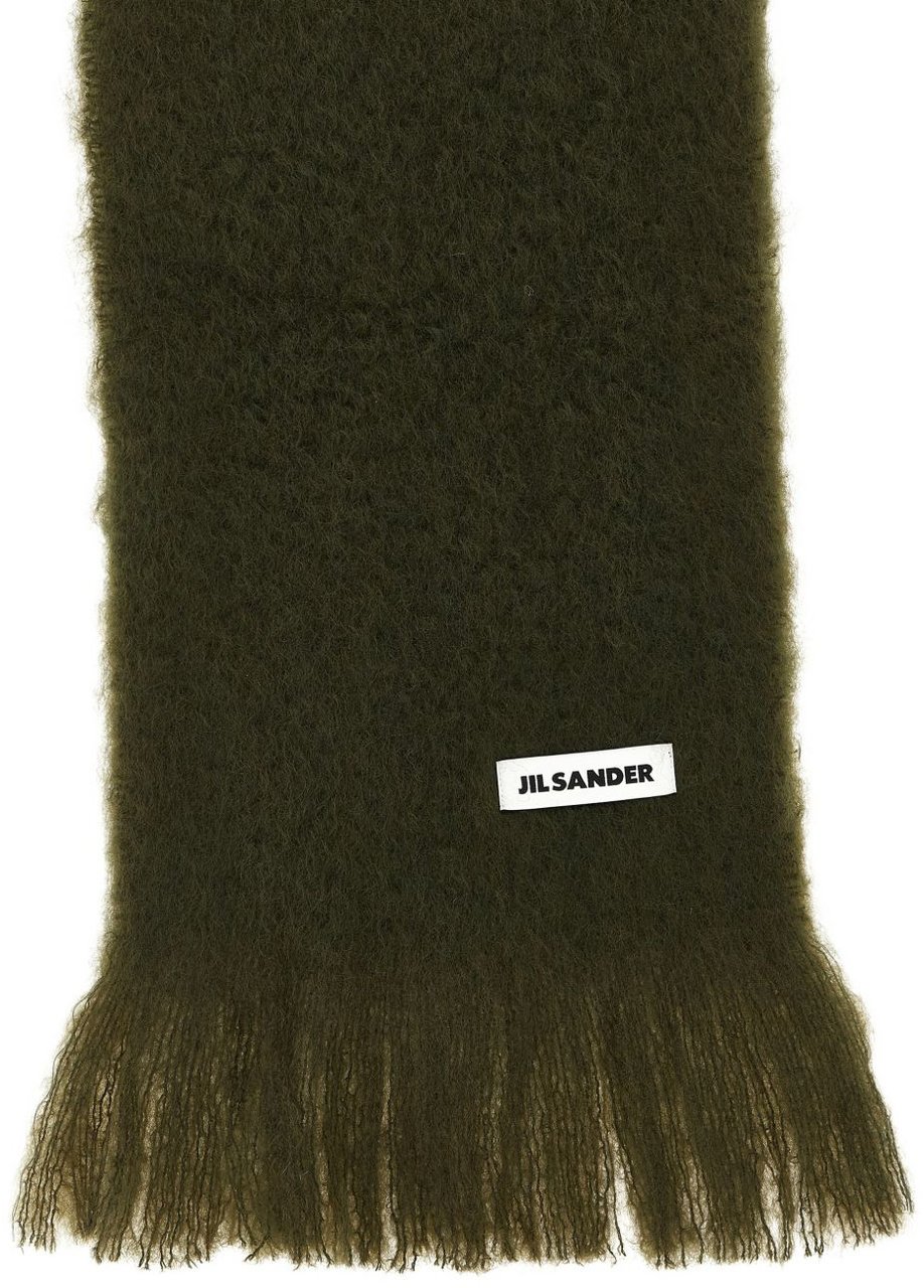 Jil Sander Scarfs Kaki Bruin