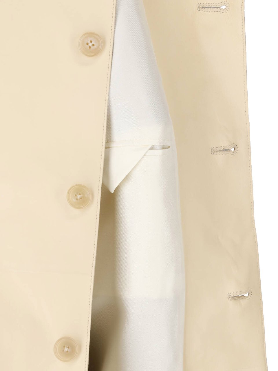 Jil Sander Cream Minimalist Boxy Classic Collar Jacket Neutraal