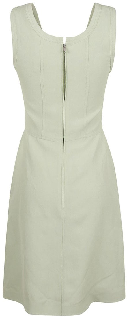 Jil Sander Fitted Bodice Dress With Flared Skirt Grijs