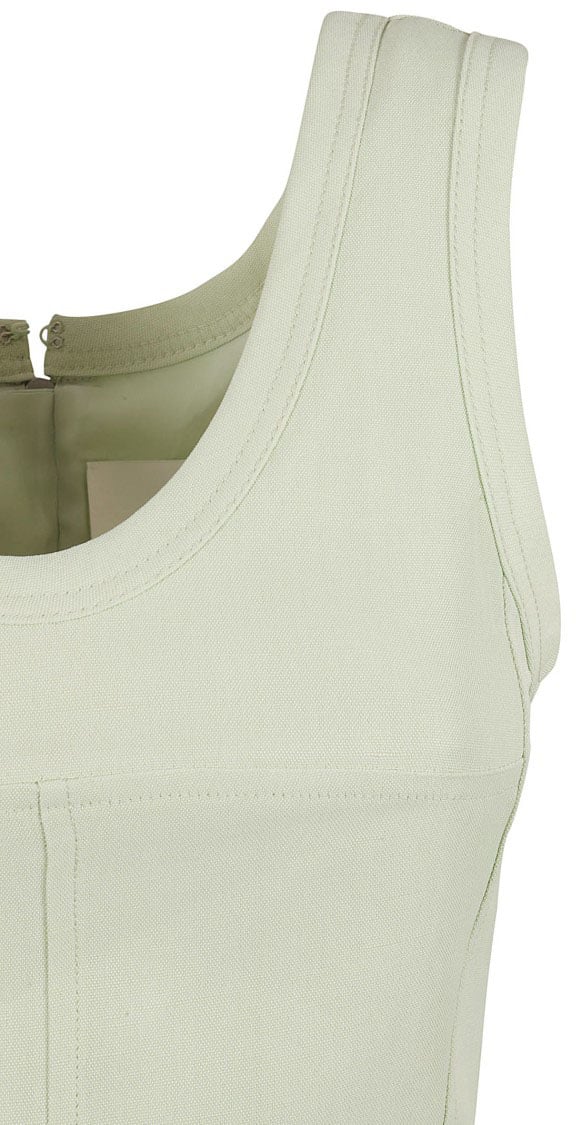 Jil Sander Fitted Bodice Dress With Flared Skirt Grijs