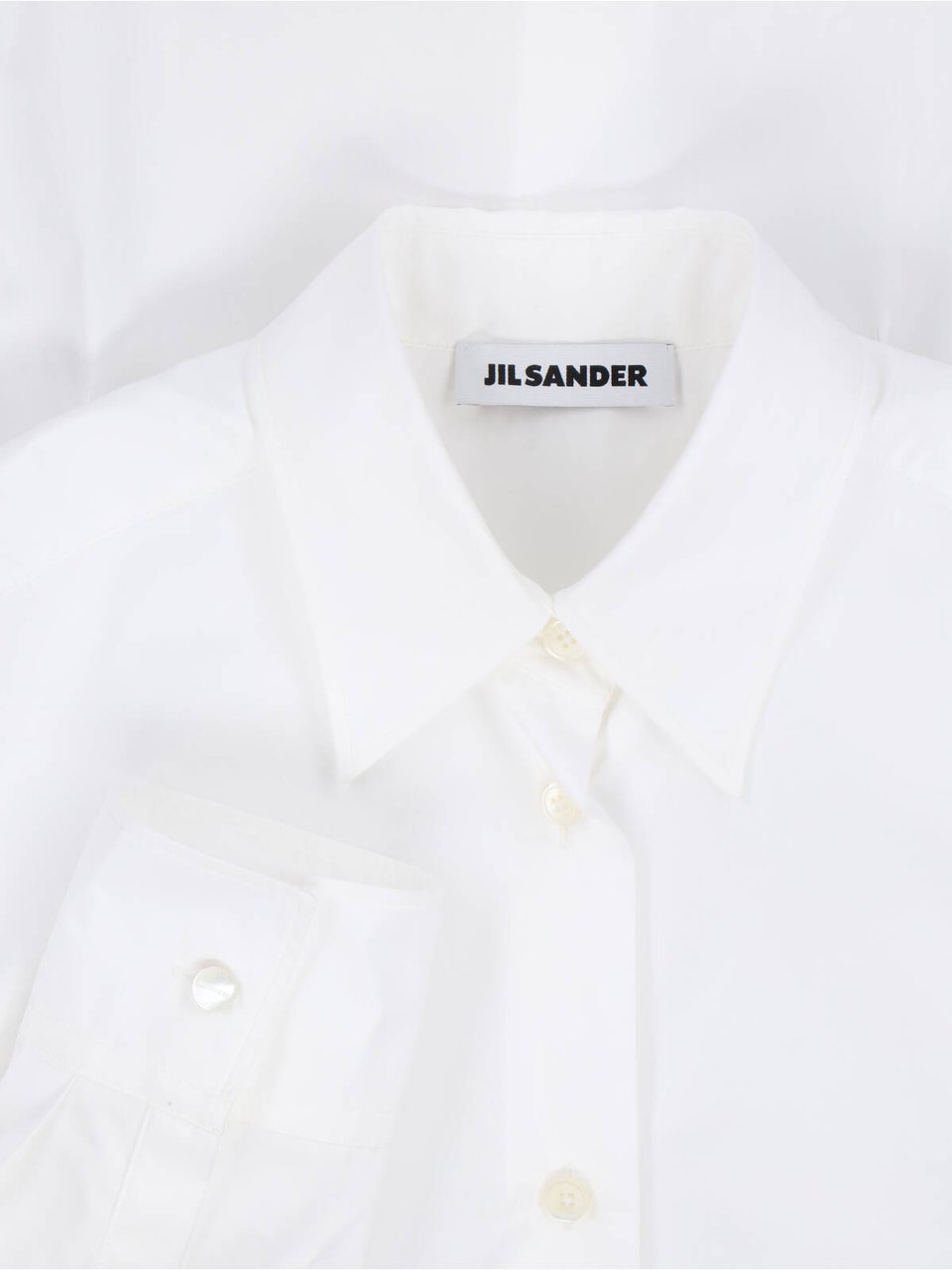 Jil Sander White Classic Cotton Poplin Embossed Shirt Wit