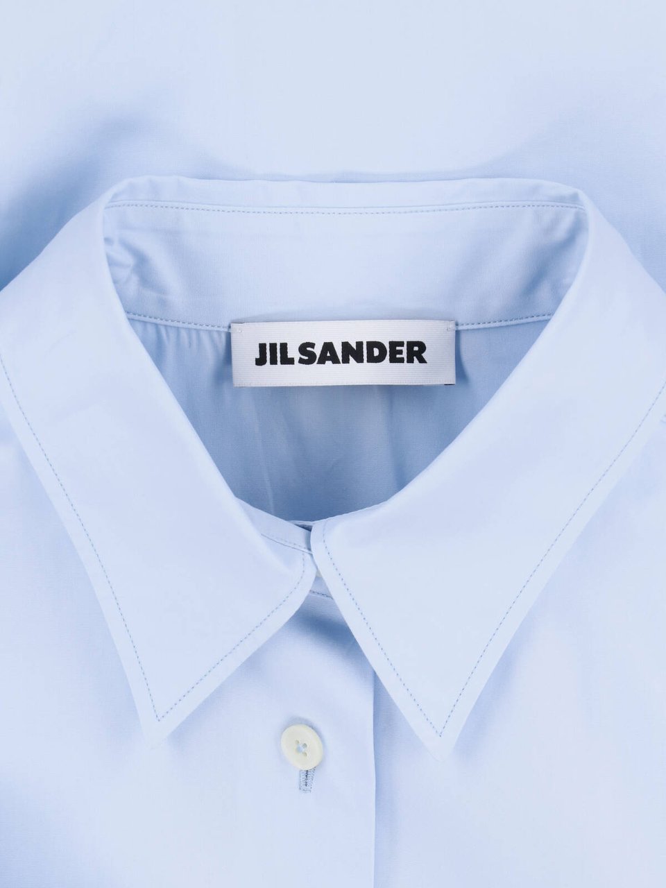 Jil Sander Light Blue Classic Collar Cotton Shirt Blauw