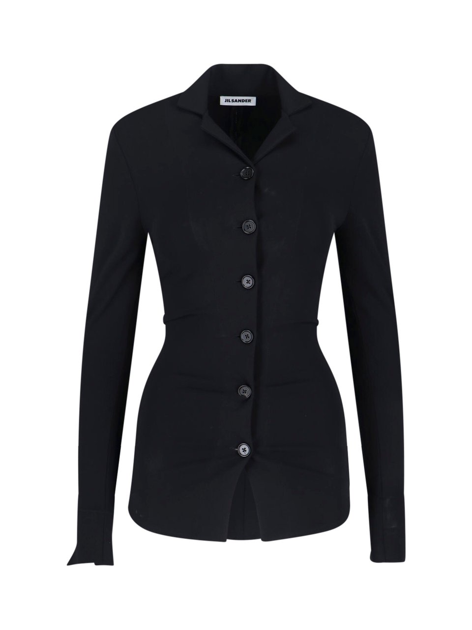 Jil Sander Camp Collar Shirt – Black Zwart